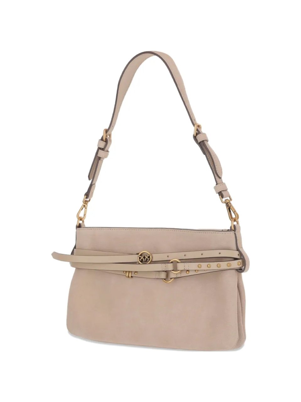 Pinko Belt Mini Oval Buckle Shoulder Bag Neutraal
