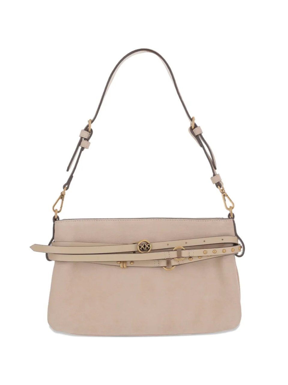 Pinko Belt Mini Oval Buckle Shoulder Bag Neutraal