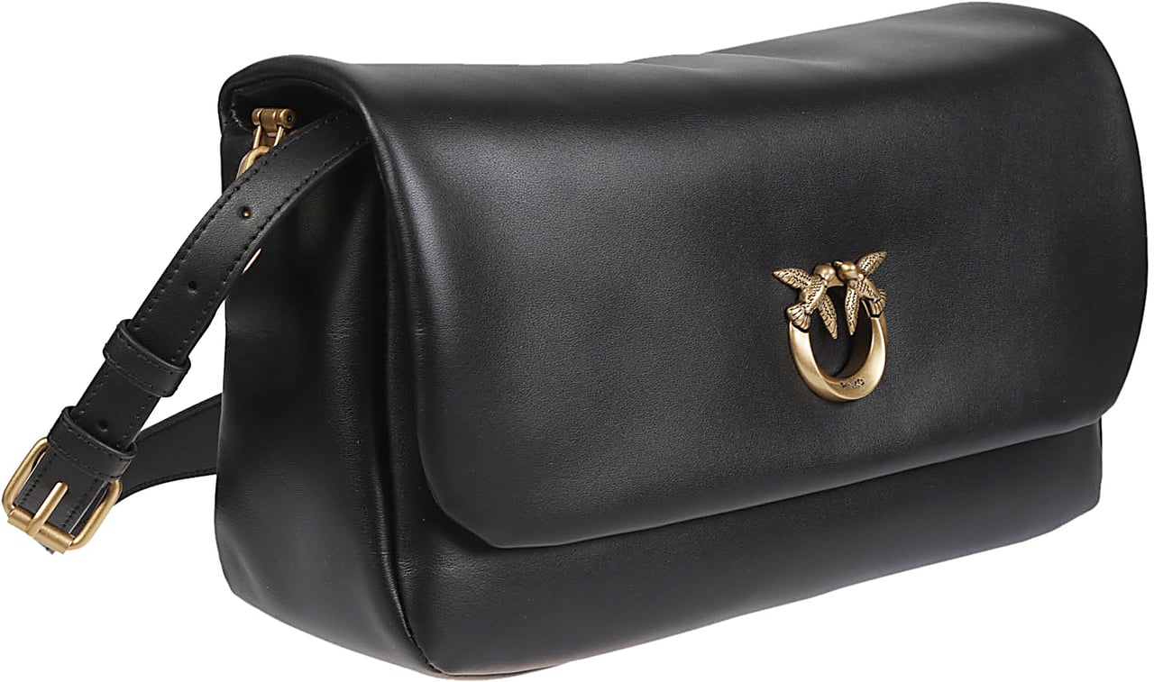 Pinko Click Soft Baguette Bag Black Zwart