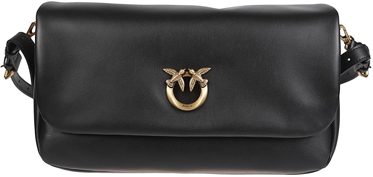 Pinko Click Soft Baguette Bag Black Zwart