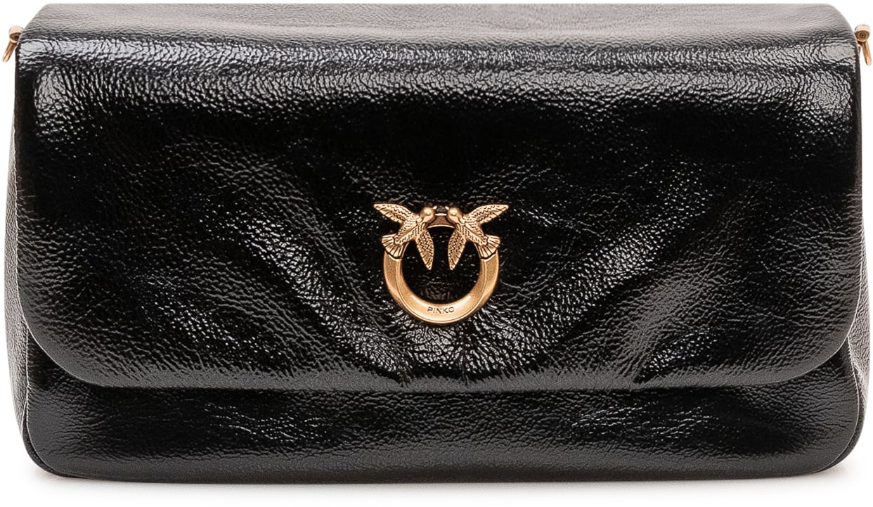 Pinko Borsa Click Soft Baguette con Patta Zwart