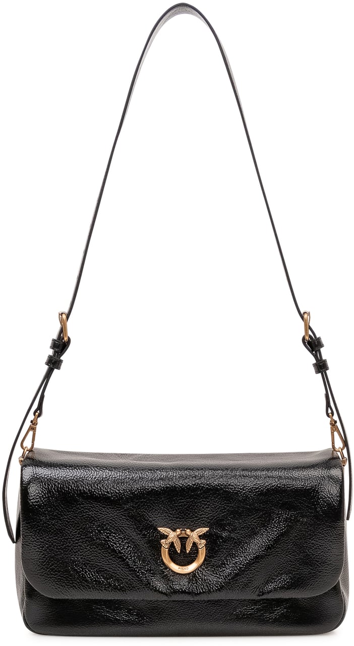 Pinko Borsa Click Soft Baguette con Patta Zwart