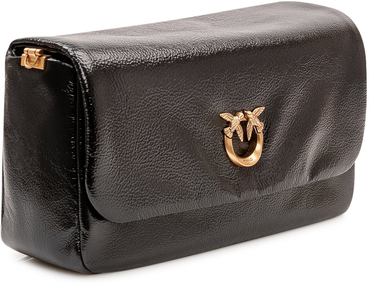Pinko Borsa Click Soft Baguette con Patta Zwart