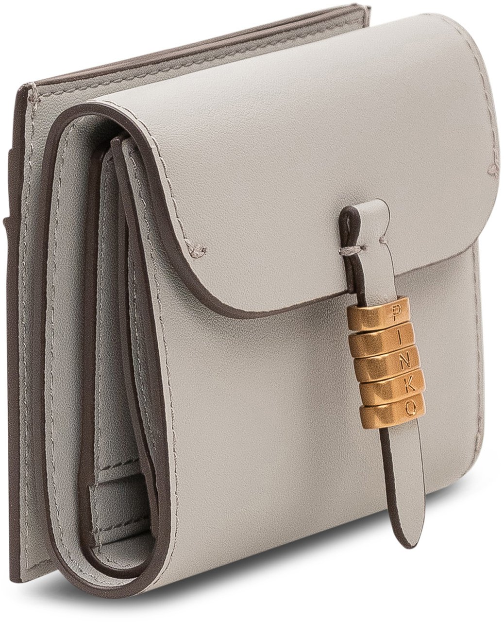 Pinko Portafoglio Saddle con Patta e Chiusura Frontale Taupe