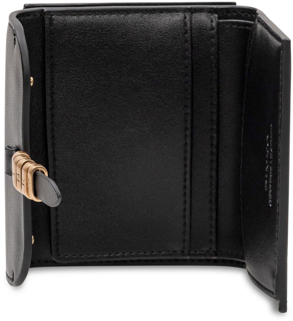 Pinko Portafoglio Saddle con Patta e Chiusura Frontale Zwart