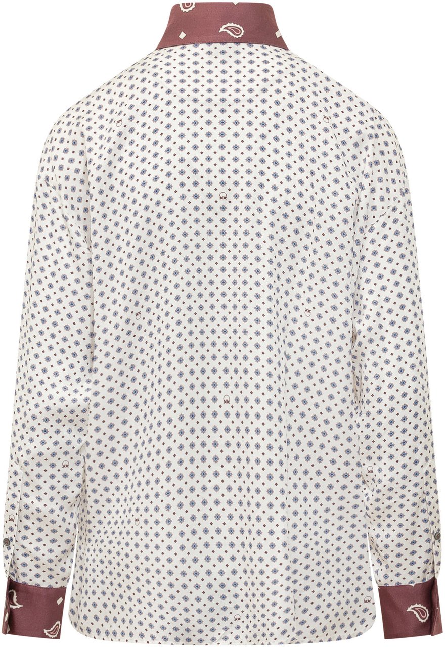 Pinko Camicia in twill stampa bandana Wit