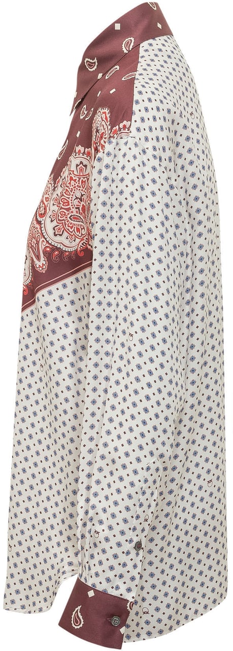 Pinko Camicia in twill stampa bandana Wit