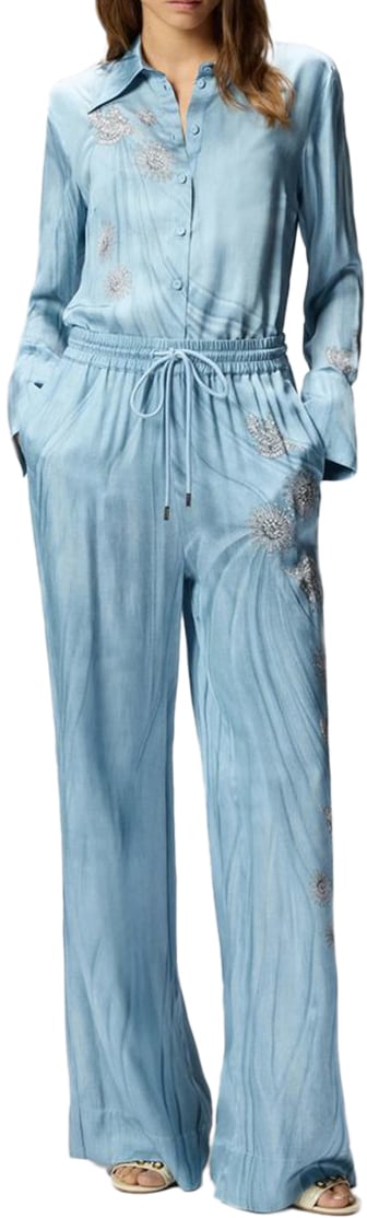 Pinko Trousers Cyan Cyaan