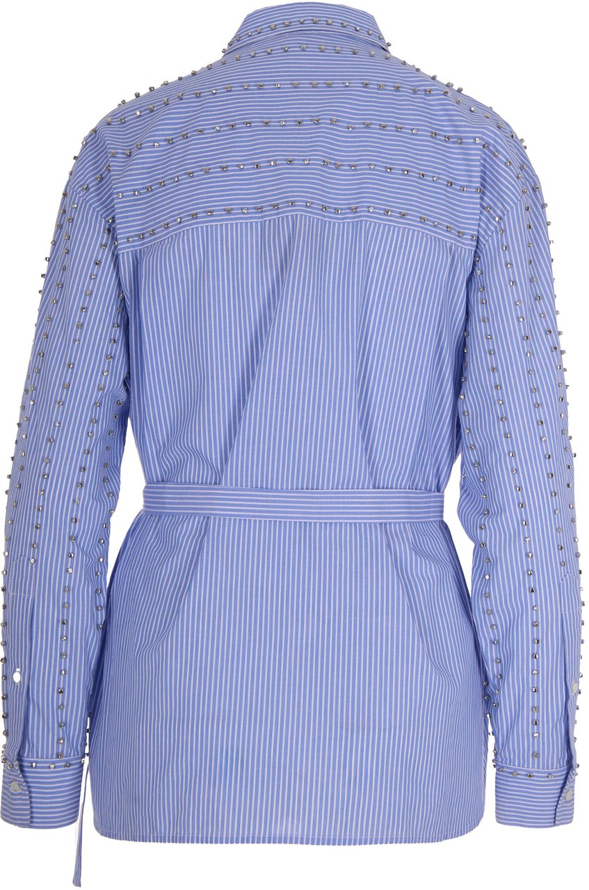 Pinko Shirts Bianco/Azzurro Lichtblauw