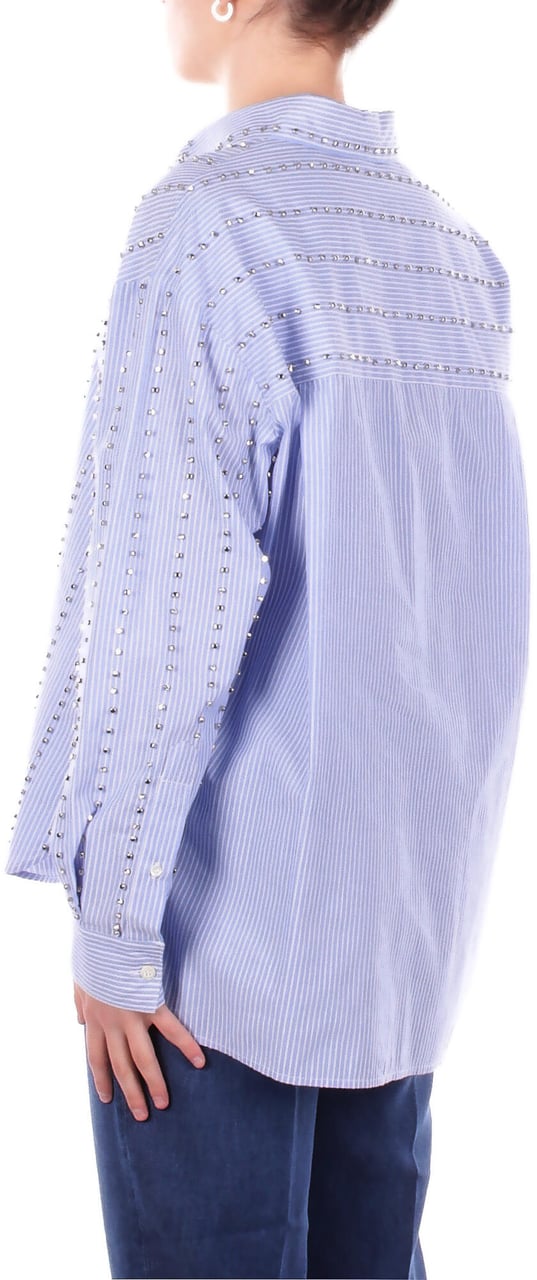 Pinko Shirts Bianco Azzurro Blauw