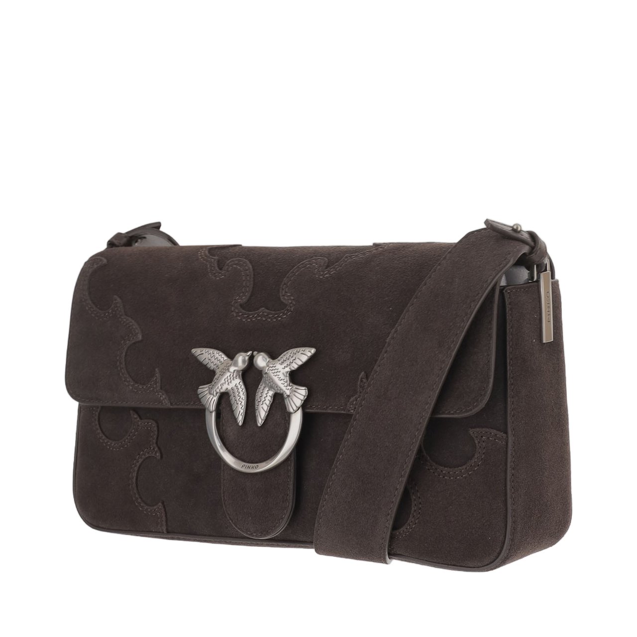 Pinko Love Bag One Slouchy Suede Bag Zwart