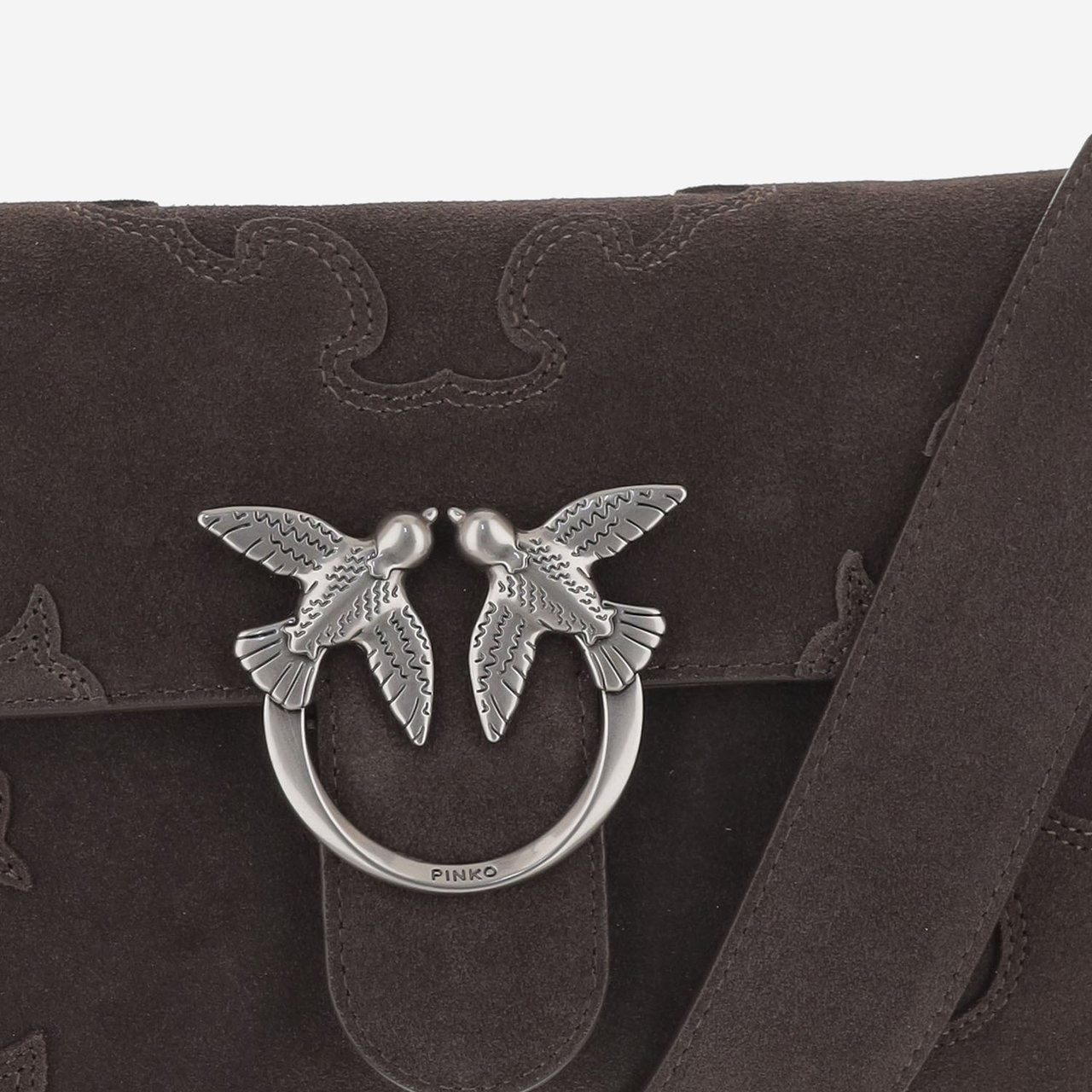 Pinko Love Bag One Slouchy Suede Bag Zwart
