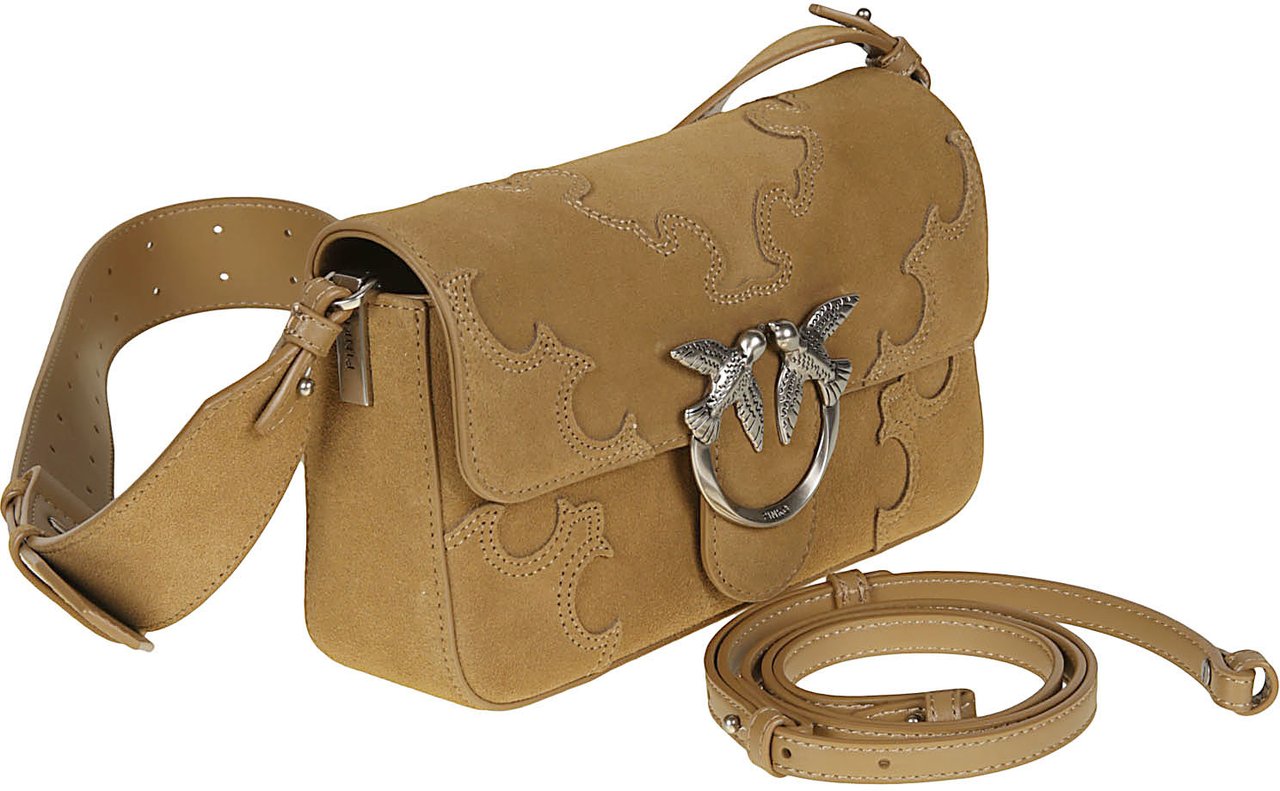 Pinko Love One Slouchy Mini Bag Green Groen