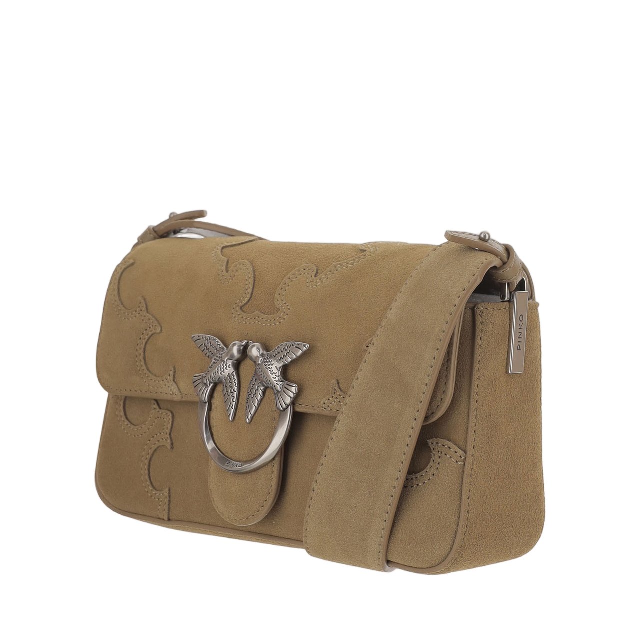 Pinko Love Bag One Slouchy Suede Bag Bruin