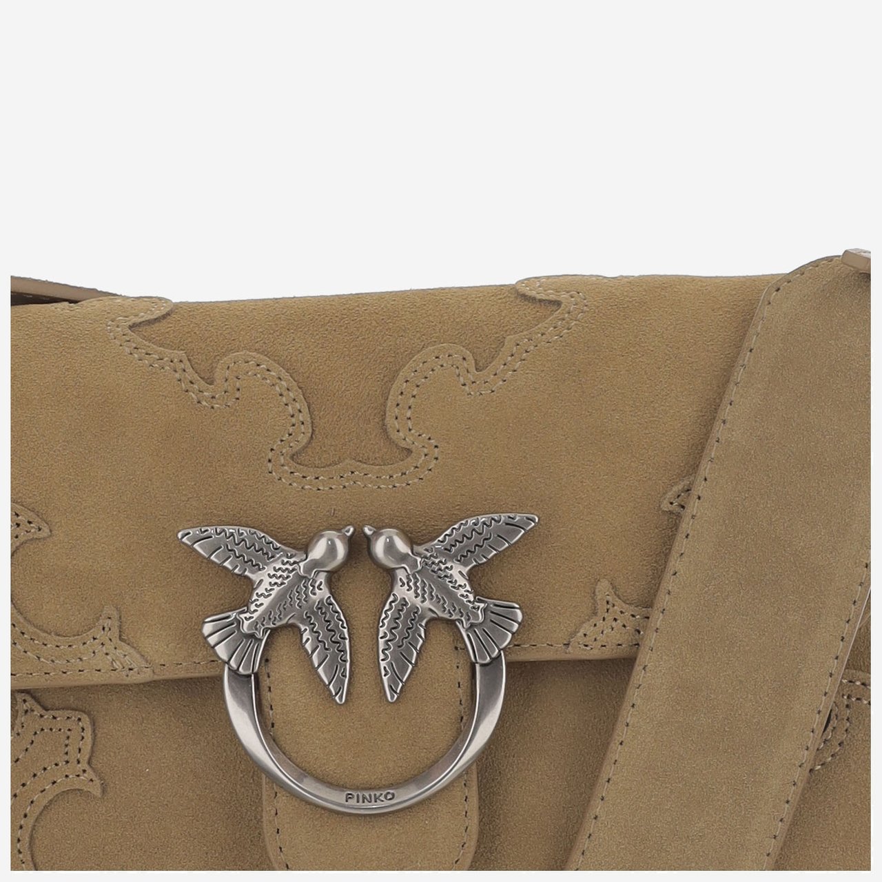 Pinko Love Bag One Slouchy Suede Bag Bruin