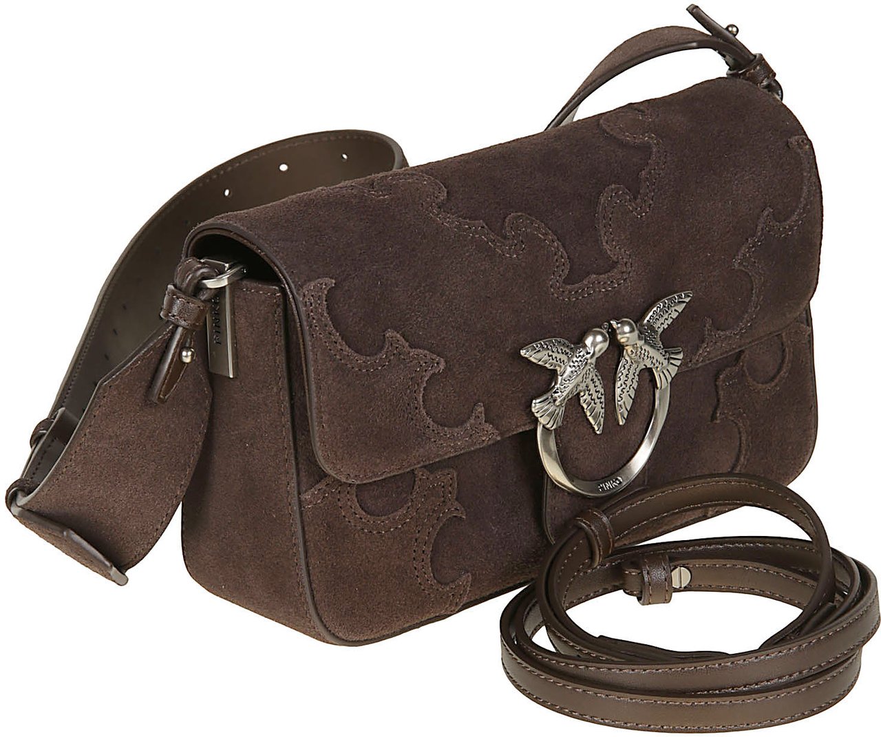 Pinko Love One Slouchy Mini Bag Brown Bruin