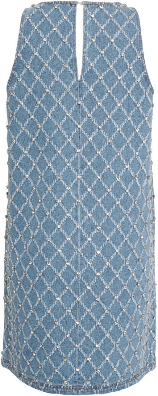 Pinko Denim dress with rhinestones Blauw