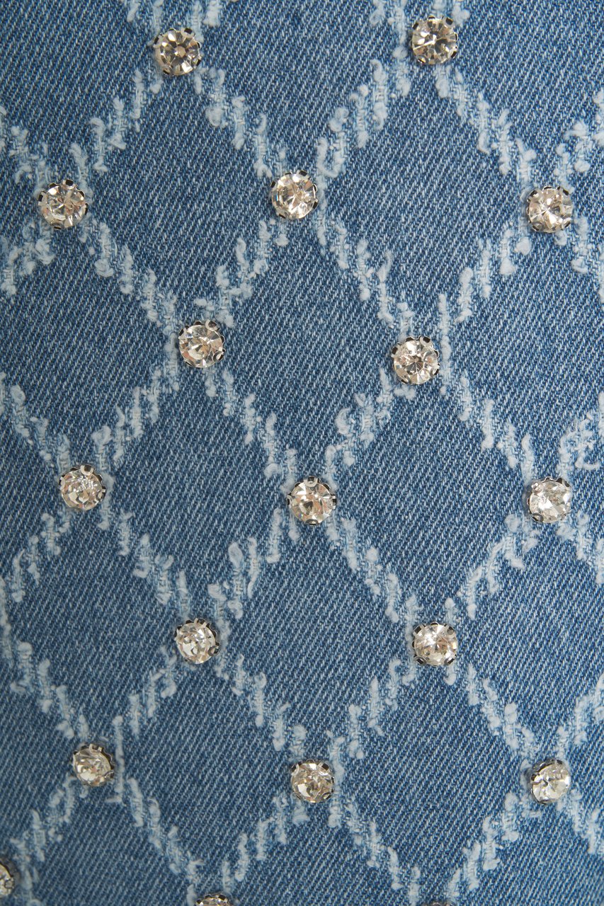 Pinko Denim dress with rhinestones Blauw