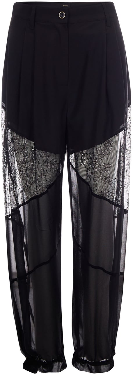 Pinko Trousers Nero Limousine Zwart