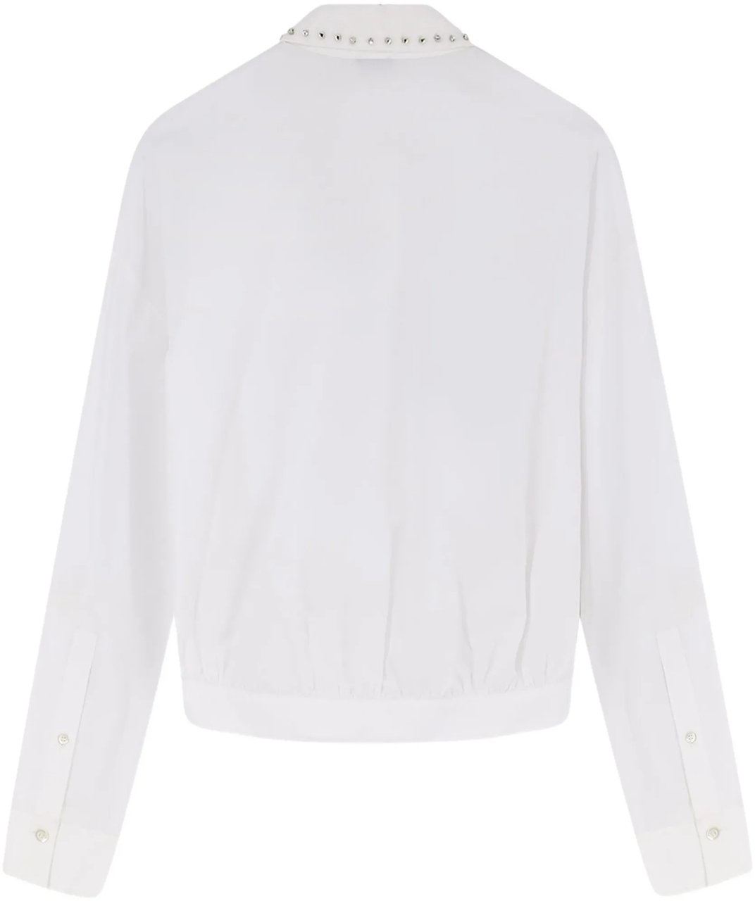Pinko Charita Cropped Studded Fabric Shirt Wit