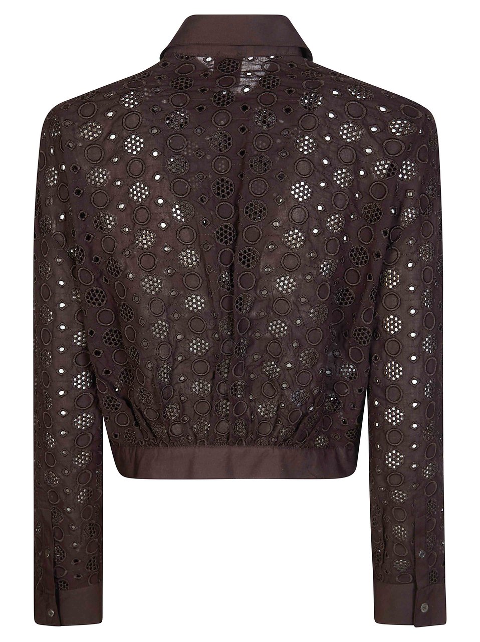 Pinko Brown Charita Poplin Embroidered Shirt Zwart