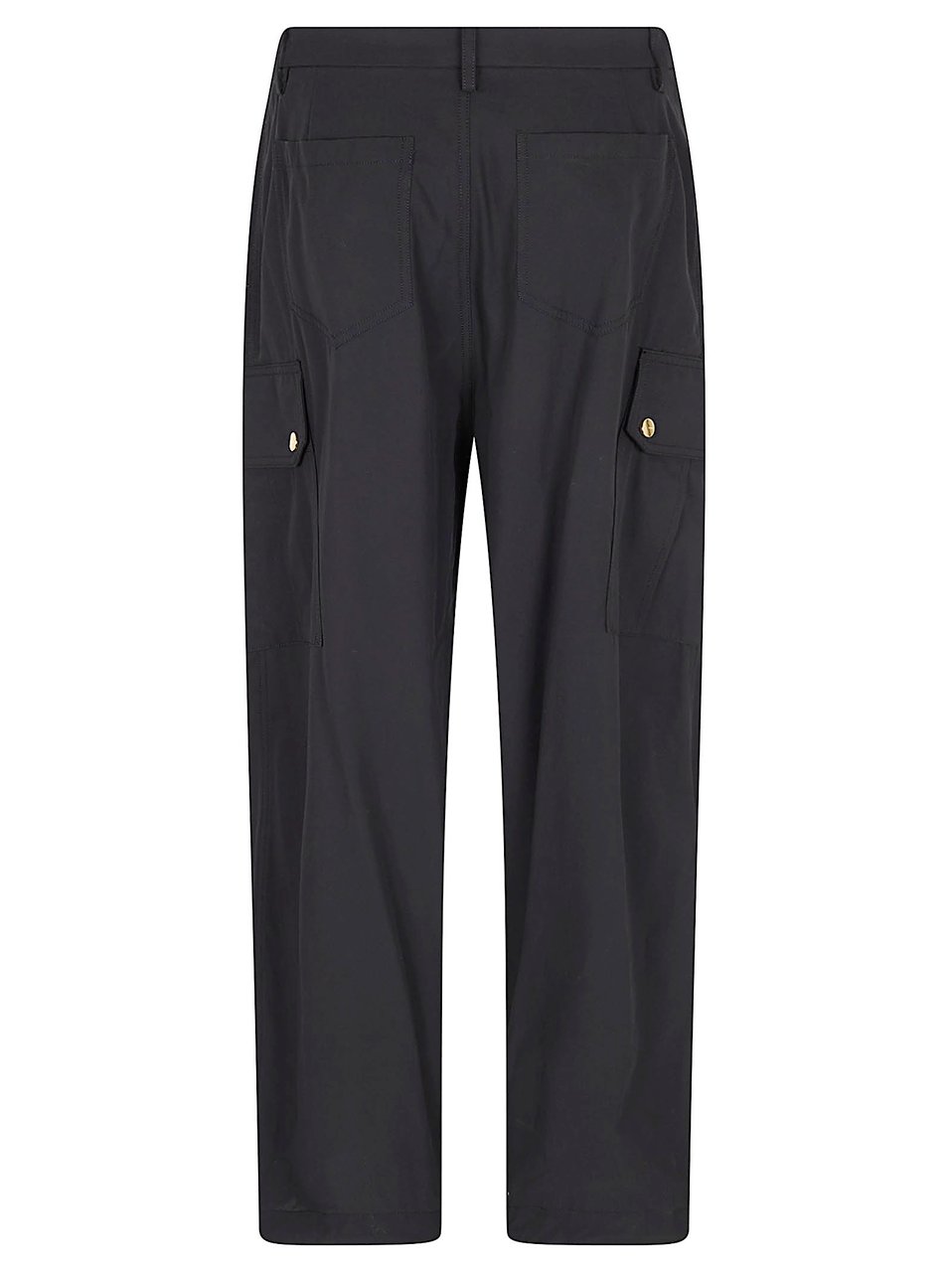 Pinko Neutral Rosalin Wide-Leg Cropped Tapered Pants Zwart