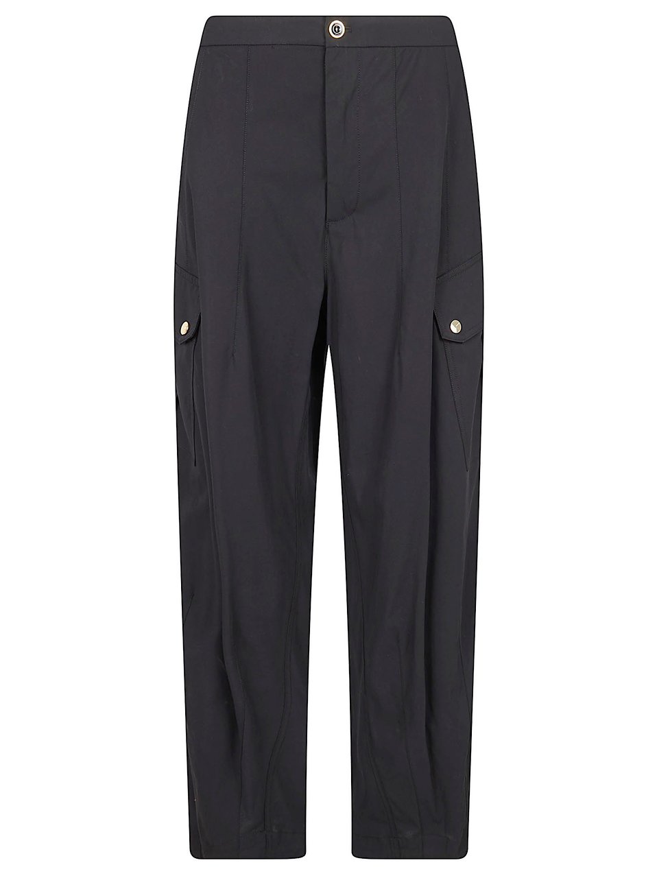 Pinko Neutral Rosalin Wide-Leg Cropped Tapered Pants Zwart