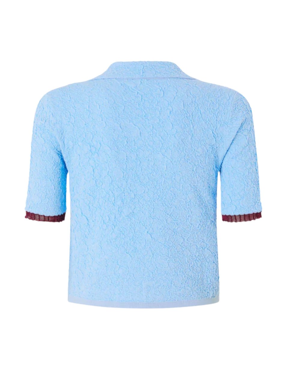 Pinko Textured Jacquard Polo Cardigan Blauw
