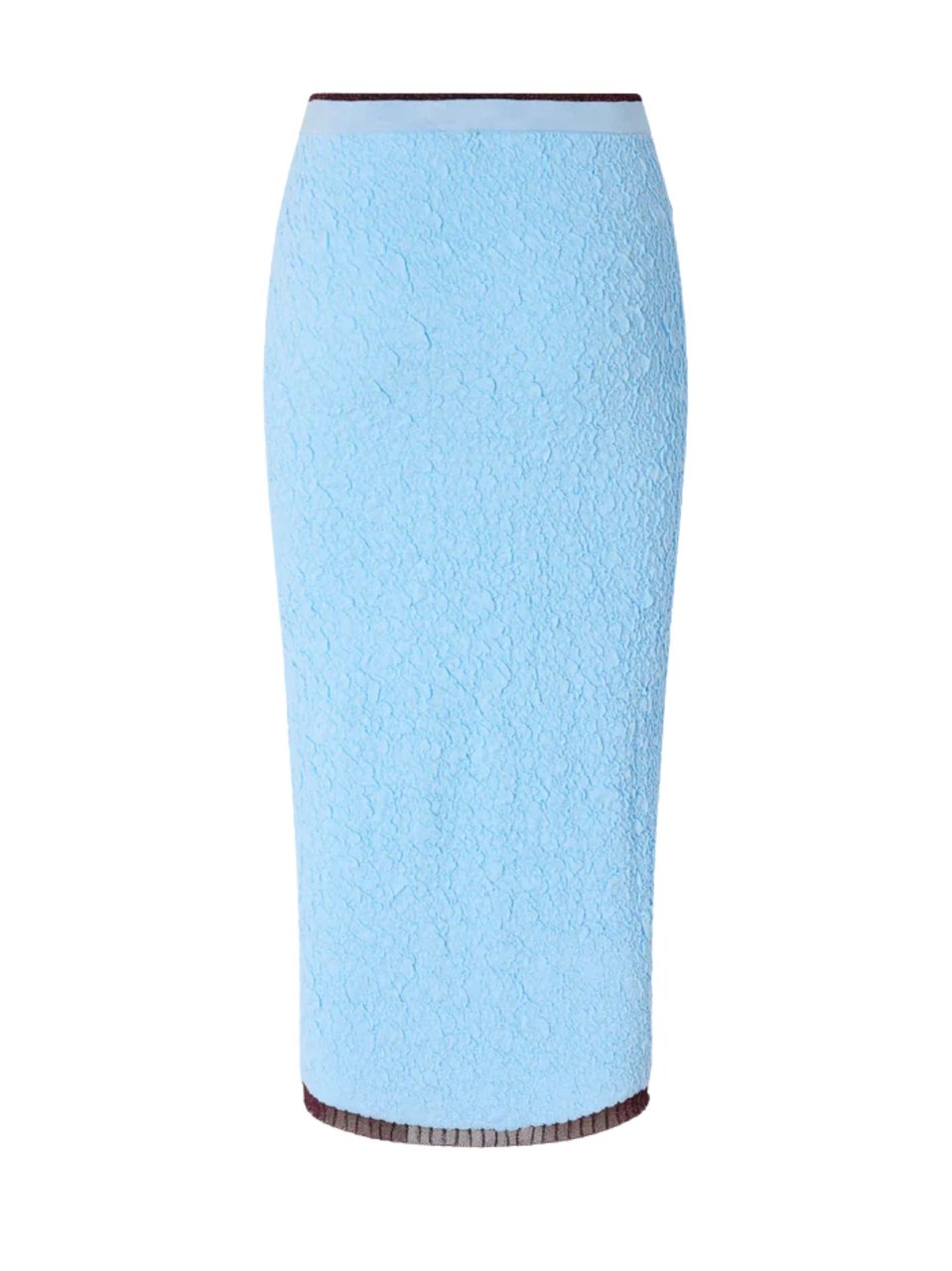 Pinko Blue Textured Fitted Midi Skirt Blauw
