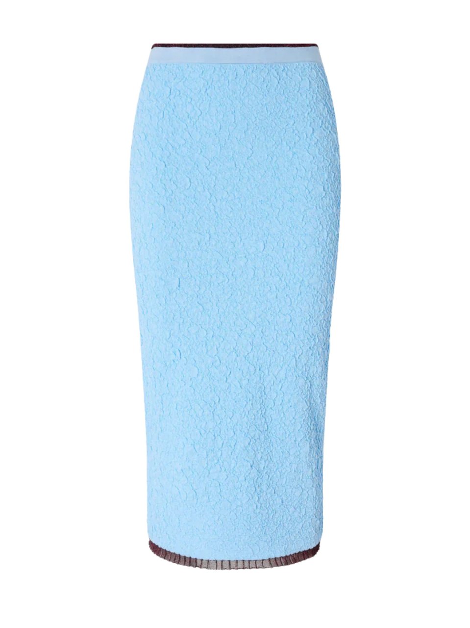 Pinko Blue Textured Fitted Midi Skirt Blauw