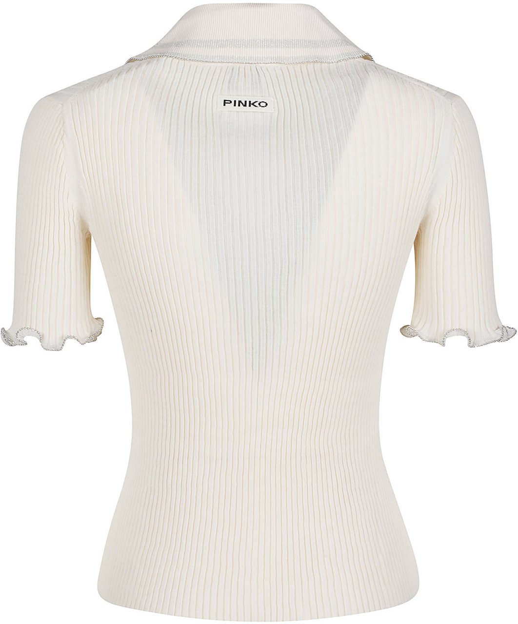 Pinko Calore Polo Neck T-shirt White Wit