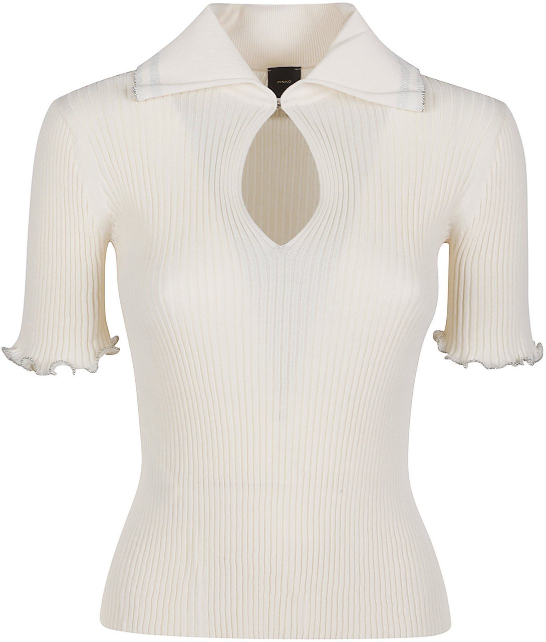 Pinko Calore Polo Neck T-shirt White Wit