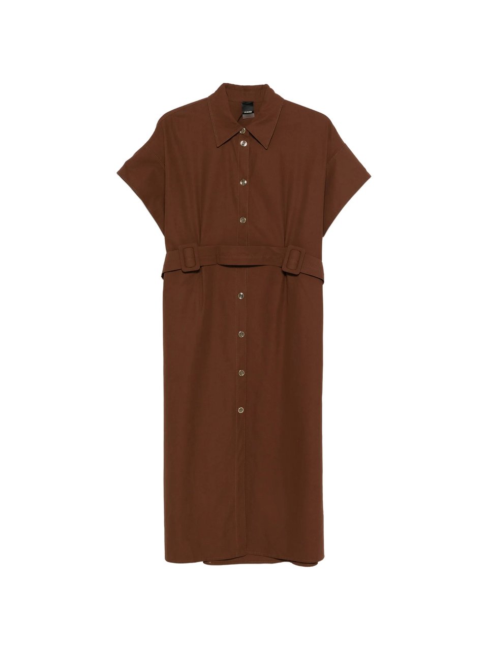 Pinko Alesha Midi Wide-Sleeve Fabric Dress Zwart