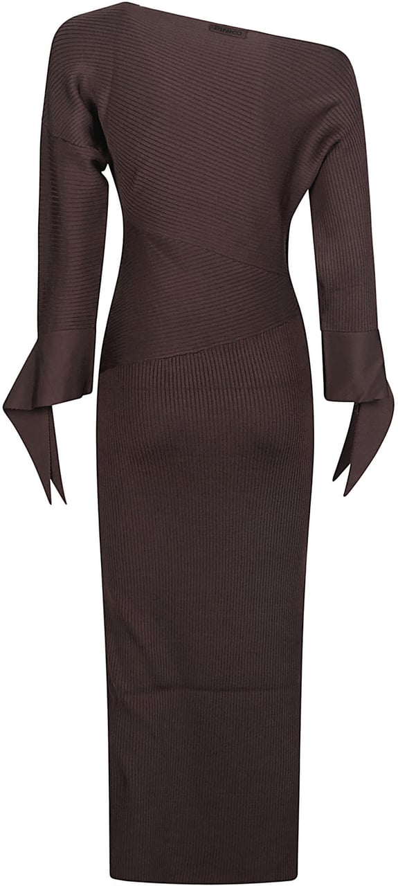 Pinko Brina Long Dress Brown Bruin