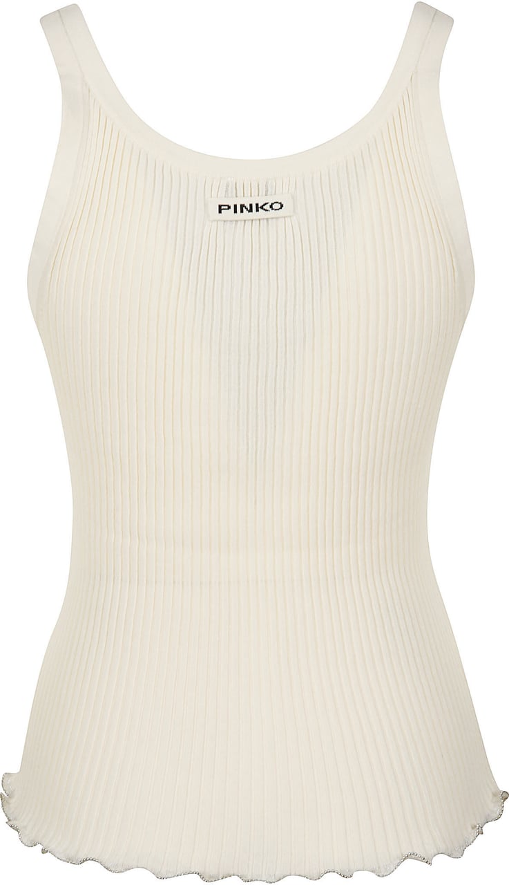 Pinko Mulinello Tank Top White Wit