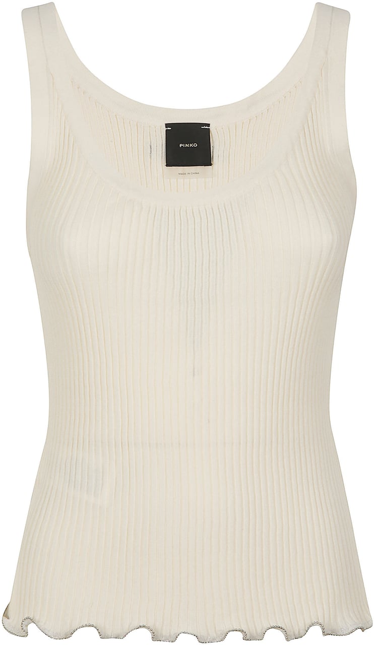 Pinko Mulinello Tank Top White Wit