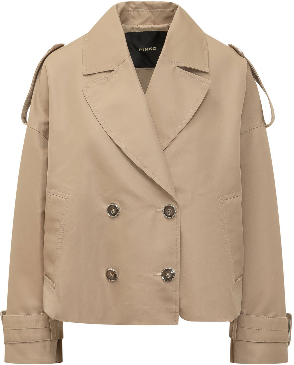 Pinko Trench Triscia Doppiopetto con Revers Beige