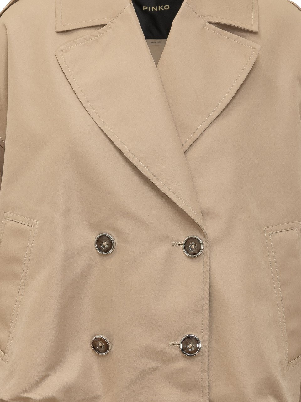 Pinko Trench Triscia Doppiopetto con Revers Beige