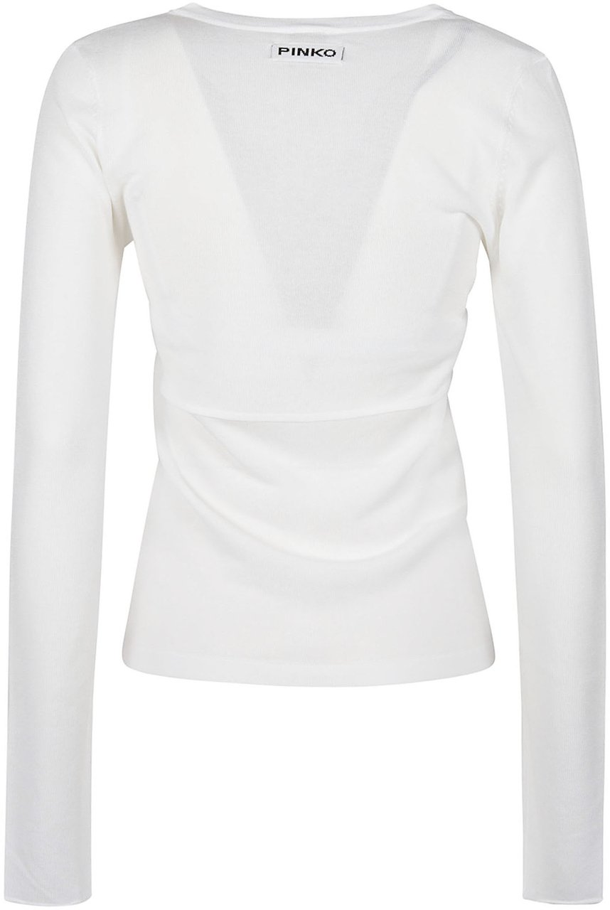 Pinko Asteroide V Neck Sweater White Wit