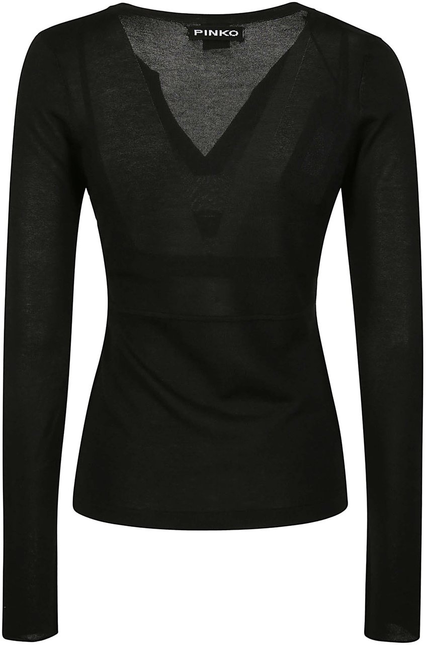 Pinko Asteroide V Neck Sweater Black Zwart