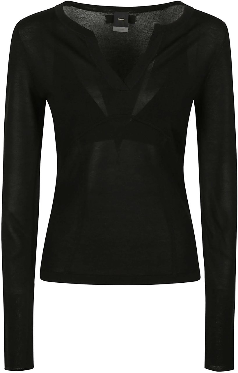 Pinko Asteroide V Neck Sweater Black Zwart