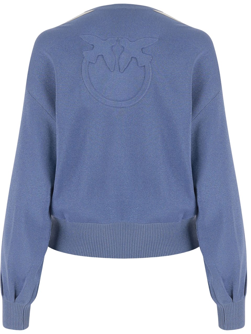 Pinko Blue And White Viscose Blend Sweatshirt Blauw