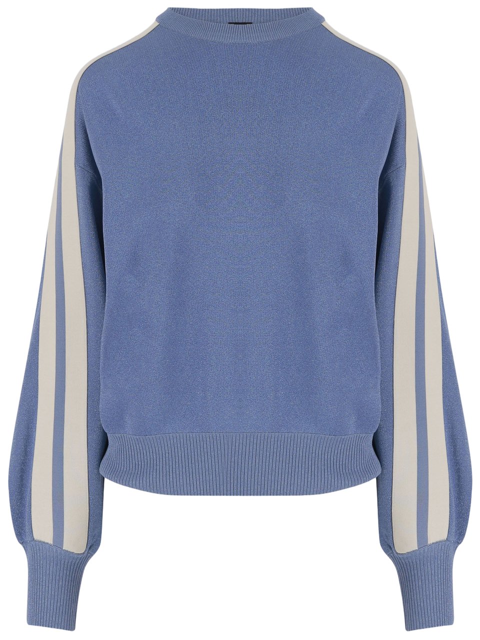 Pinko Blue And White Viscose Blend Sweatshirt Blauw