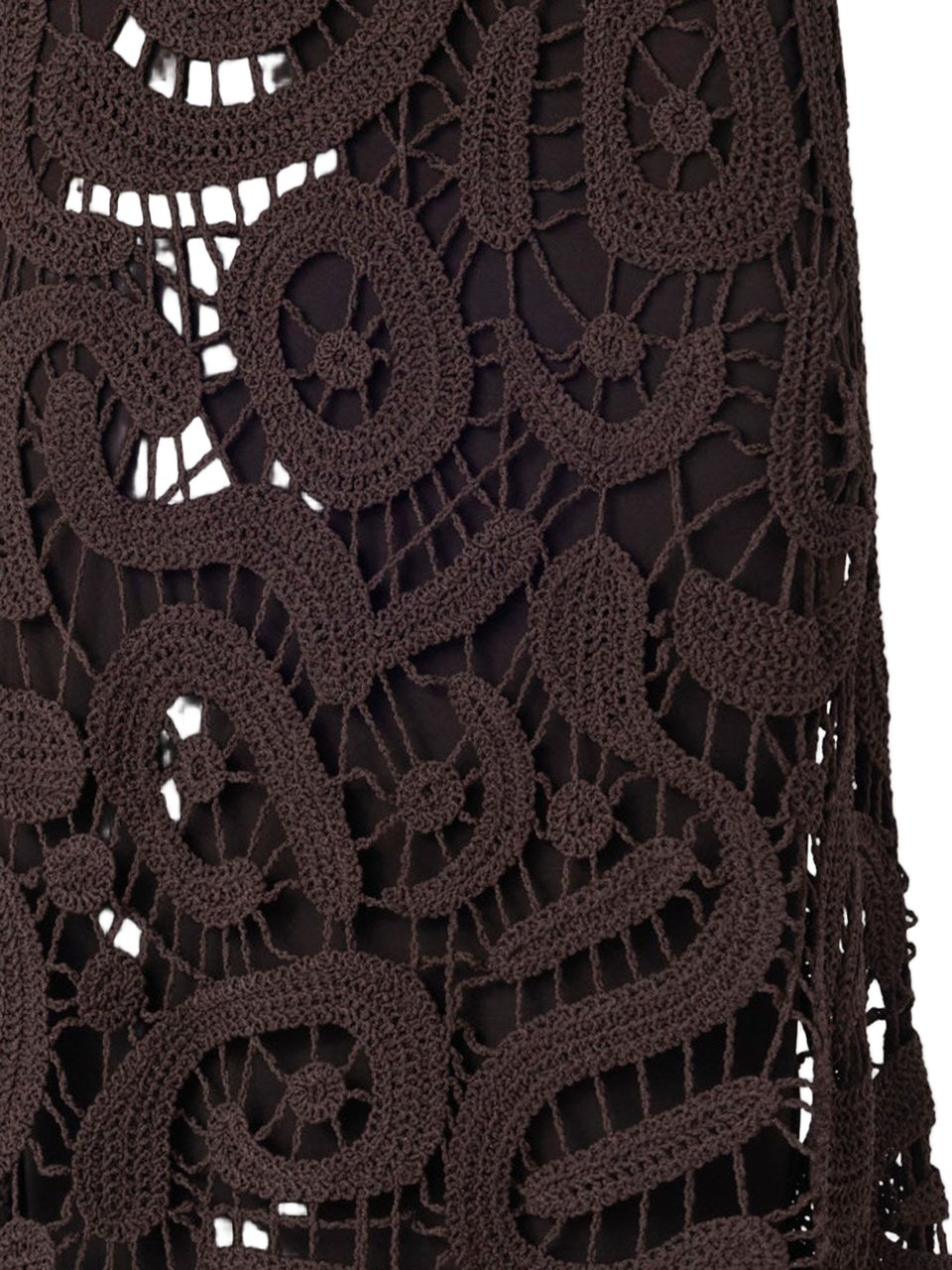 Pinko Brown Viscose Blend Midi Skirt Geometric Zwart