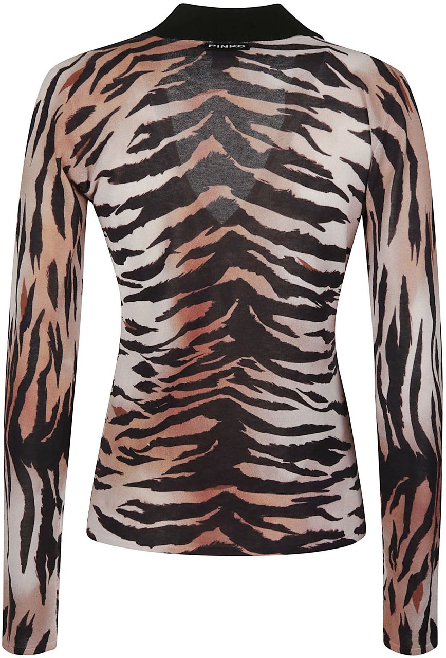 Pinko Erosione V Neck Sweater Brown Bruin