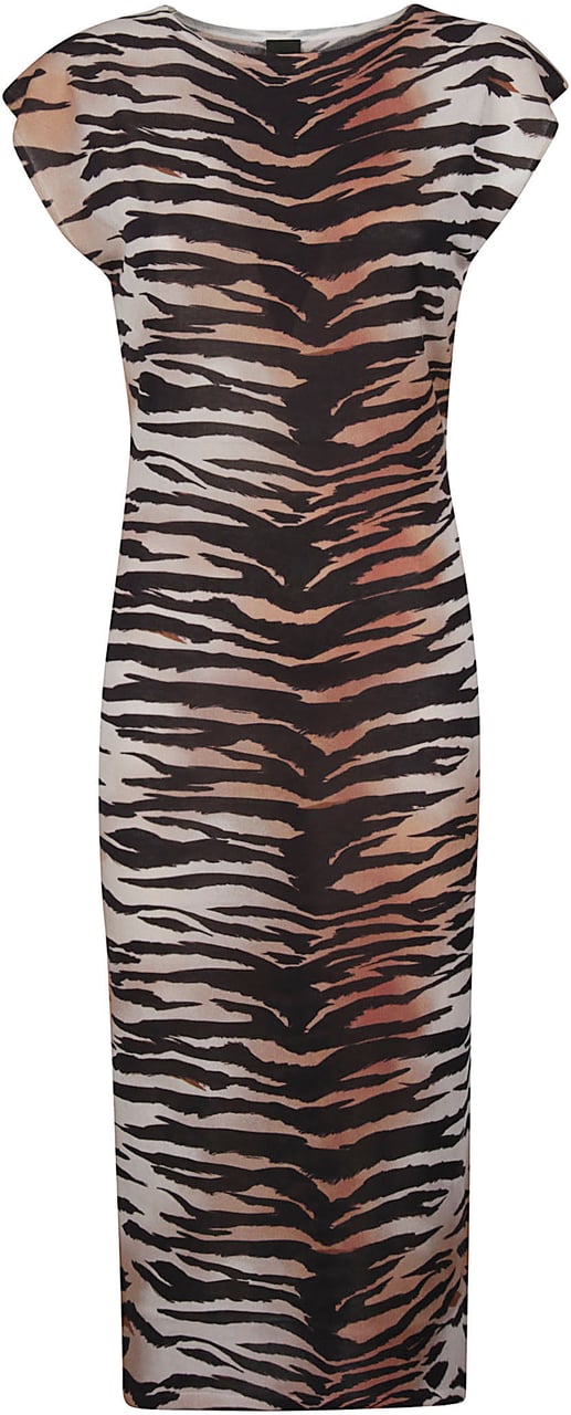 Pinko Epicentro Midi Dress Brown Bruin