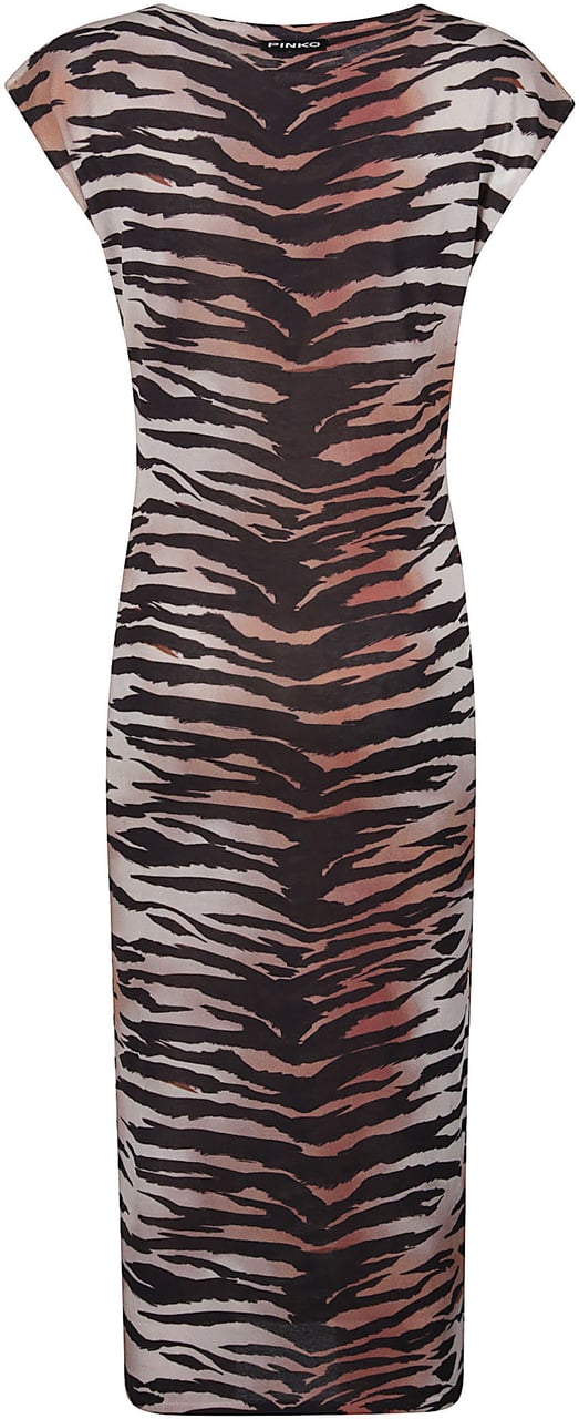 Pinko Epicentro Midi Dress Brown Bruin