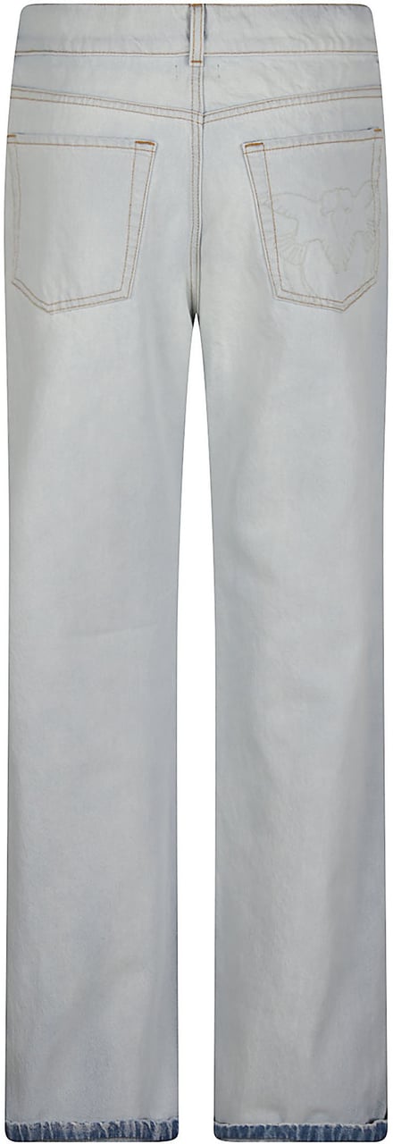 Pinko Wanda Waist Down Wide Leg Jeans White Wit