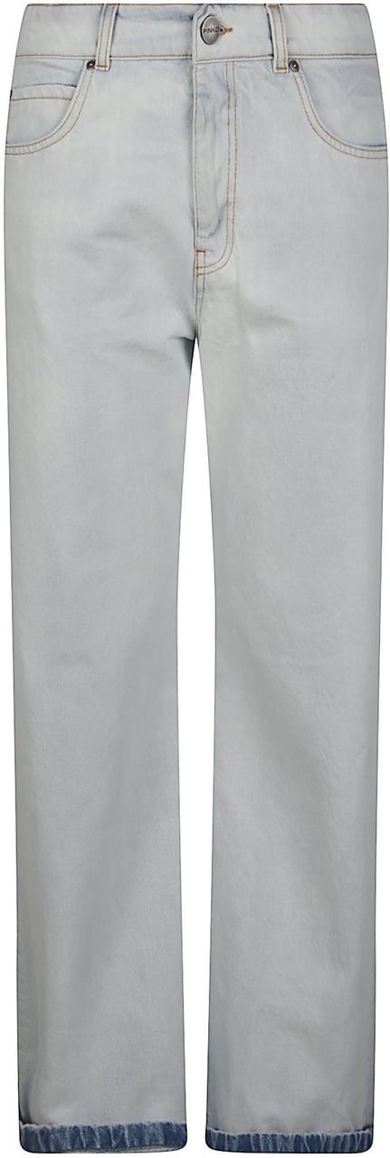 Pinko Wanda Waist Down Wide Leg Jeans White Wit