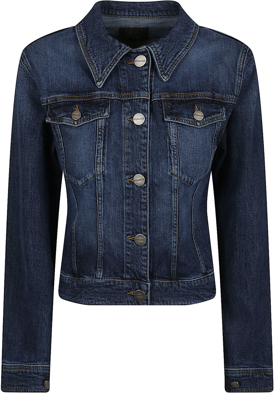 Pinko Ganimede Denim Jacket Blue Blauw
